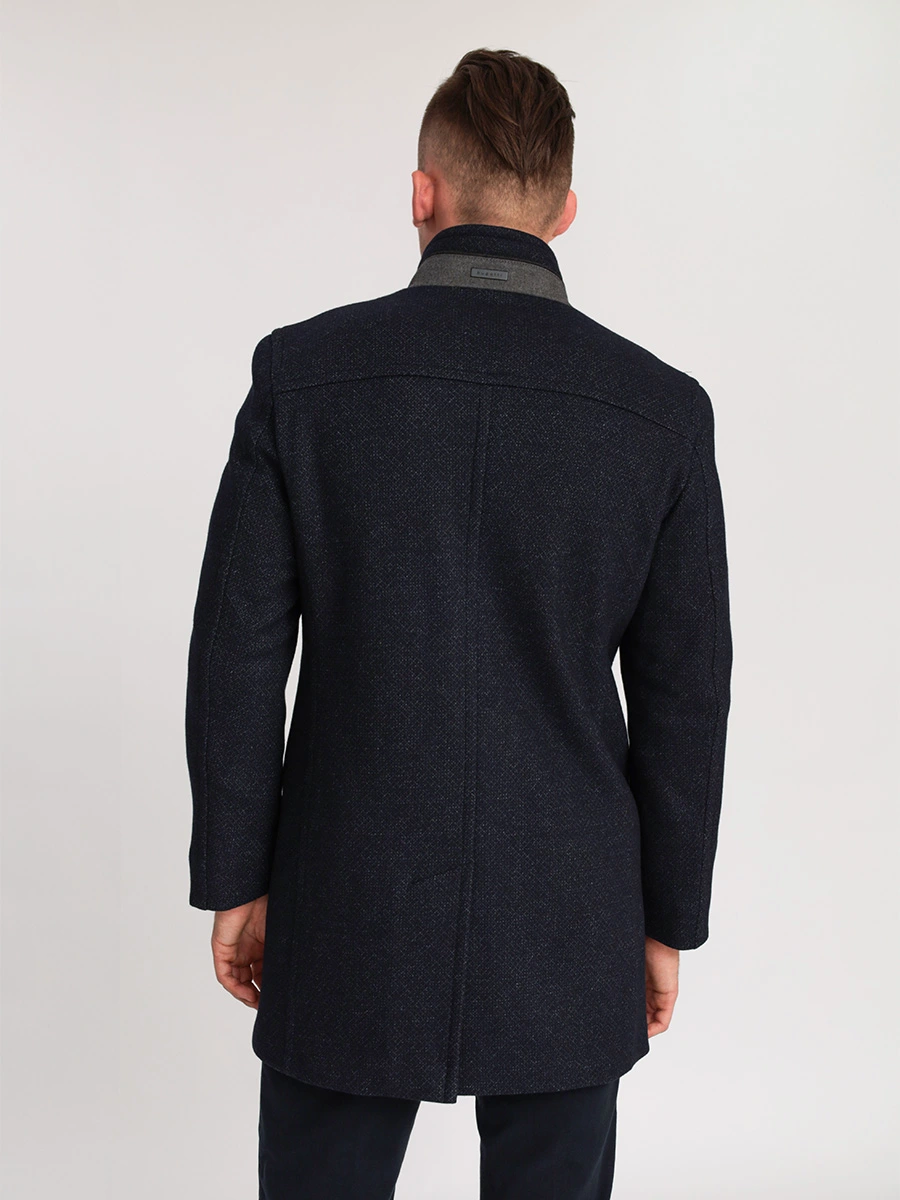 Пальто из смесовой шерсти с двойным подбортом